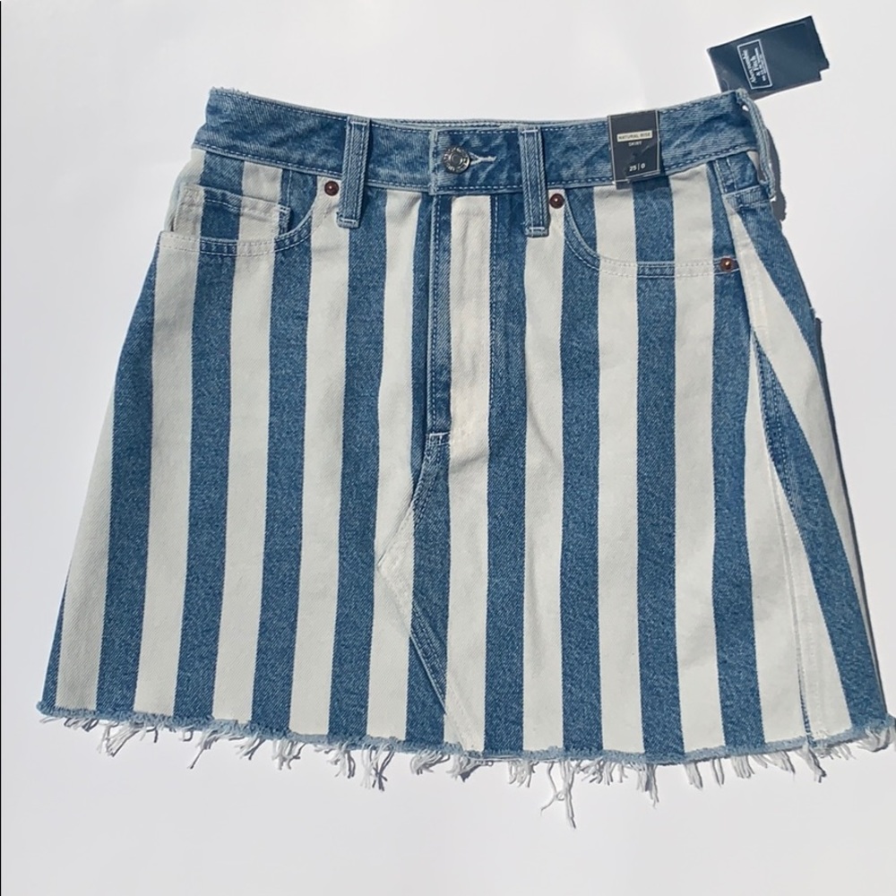 Abercrombie And Fitch Striped Denim Skirt